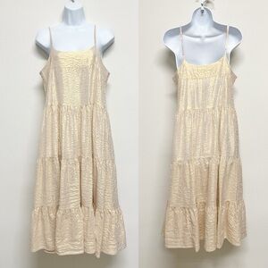 Jens Pirate Booty Womens Gold Stripe Yucca High Desert Sable Midi Dress Size S